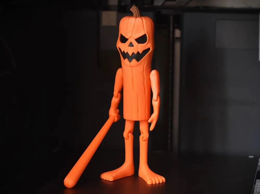 Pumpkin Man with Bat - PLA Plastic