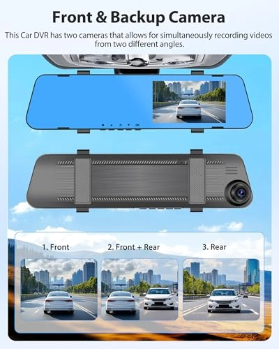 Rear View Mirror Camera Dash Cam DVR Monitor - 1080P 30FPS