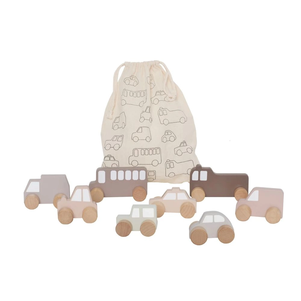 JaBaDaBaDo My First Cars Wooden Playset - 8 Pcs