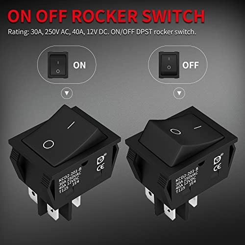 KCD2-201-B - DPST 40A 12V 4 Pin 2 Position