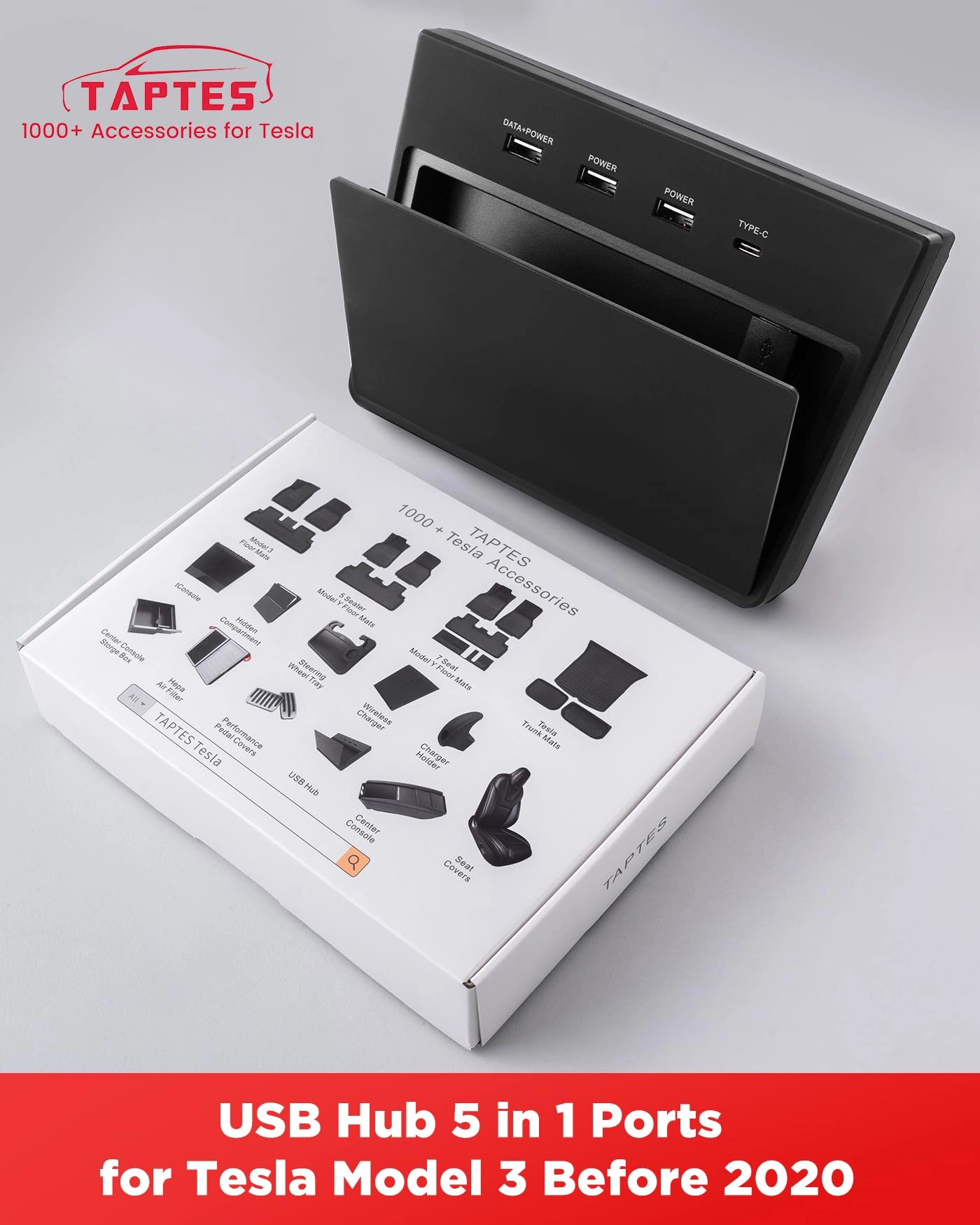 USB Hub - 5 in 1 for Tesla Model 3