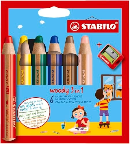 STABILO woody 3-in-1 - 6 + sharpener