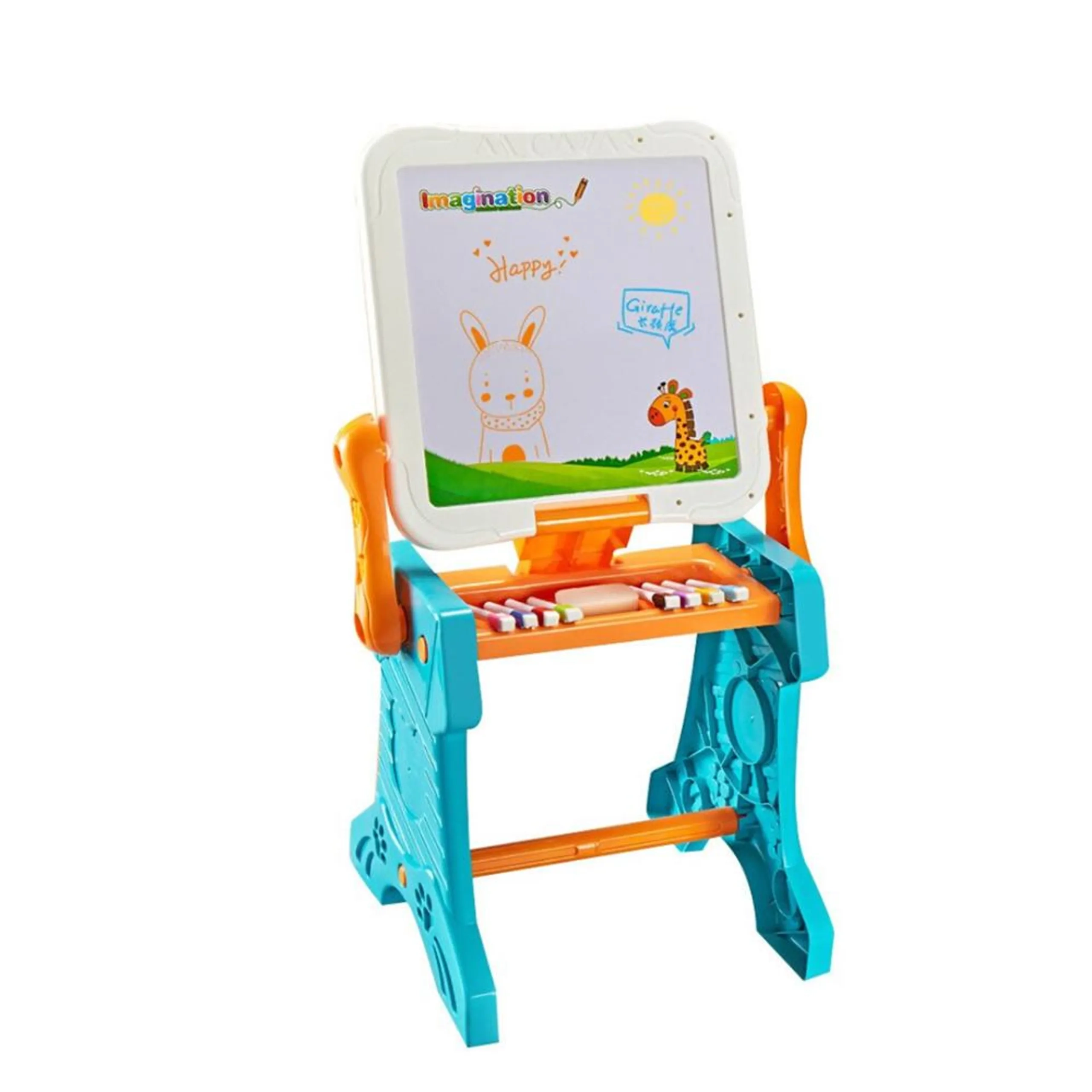 Little Learners 2-in-1 Easel & Building Blocks - 3 years & above 43 pieces