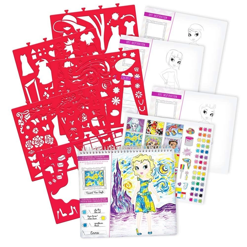 Creations Art History Fashion Sketch Portfolio - sketch sheets plastic fashion stencils beautiful foiled stickers