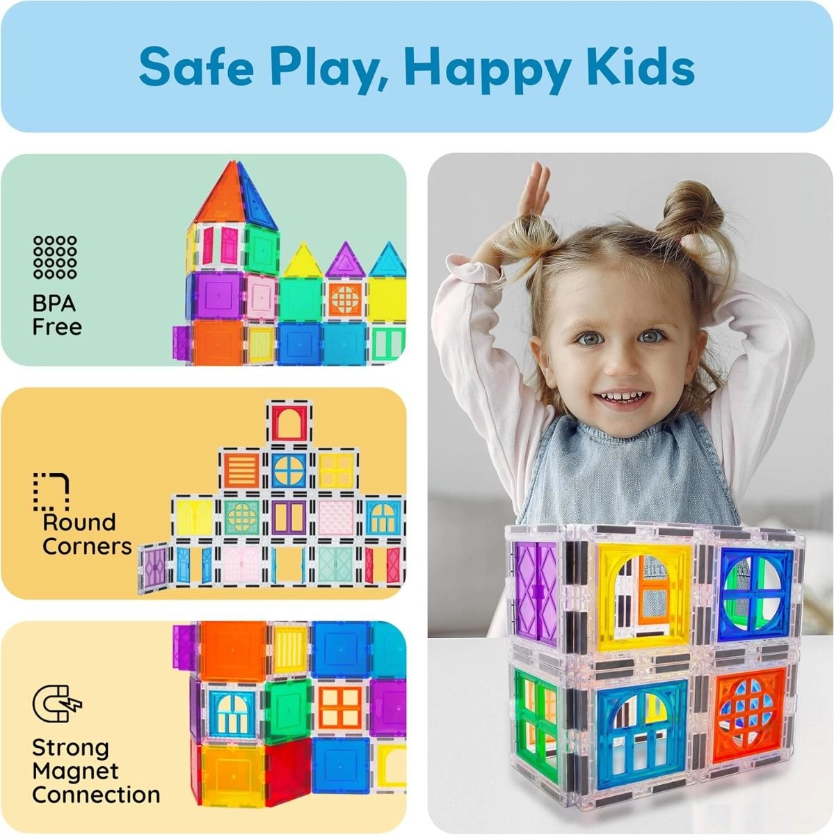 Magnetic Tiles Clip-On Window and Door - 40 pcs