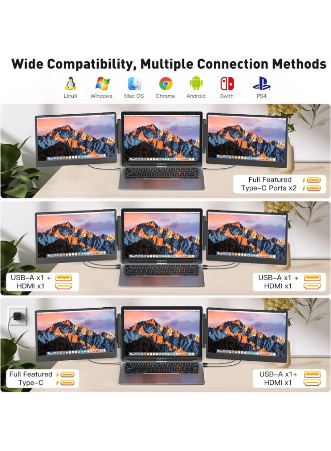 S3 Triple Laptop Monitor Extender - A2-S3 14" 1080P FHD IPS