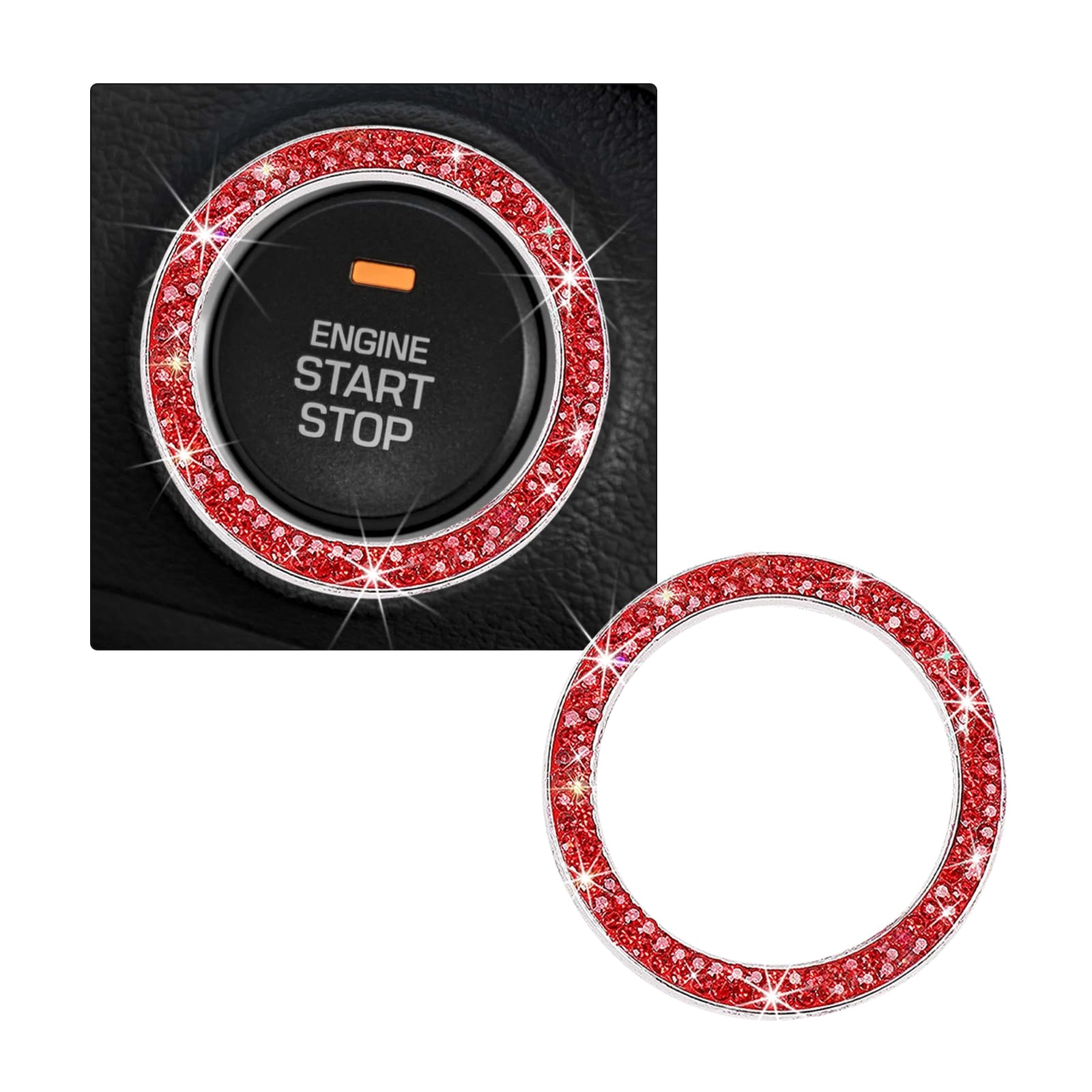JNXIJ Rhinestone Car Engine Start Ring Decals