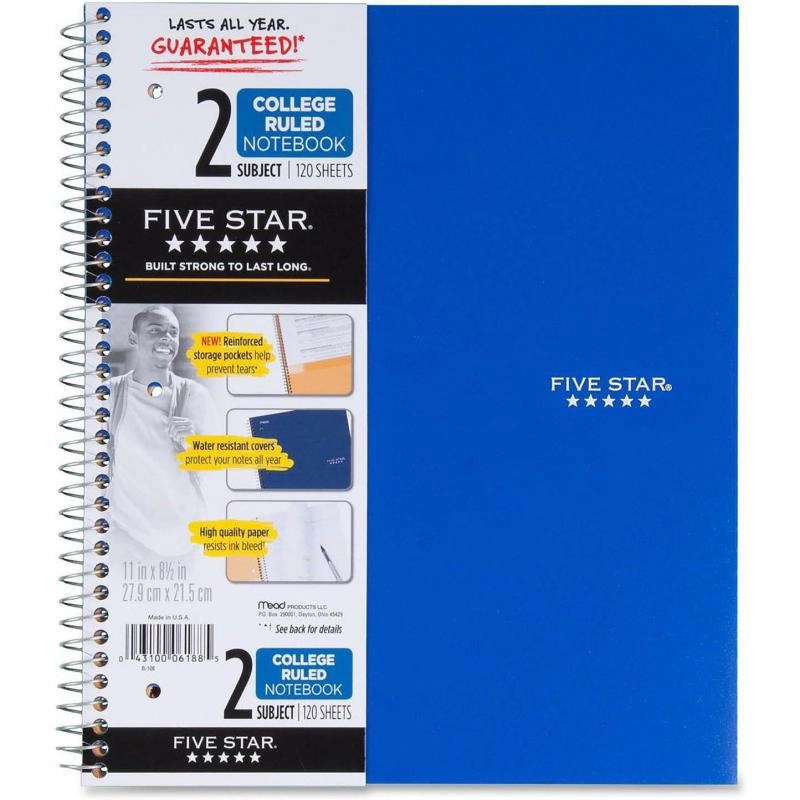 Notebook 8.5 X 11 Spiral - Grid 100 Sheets