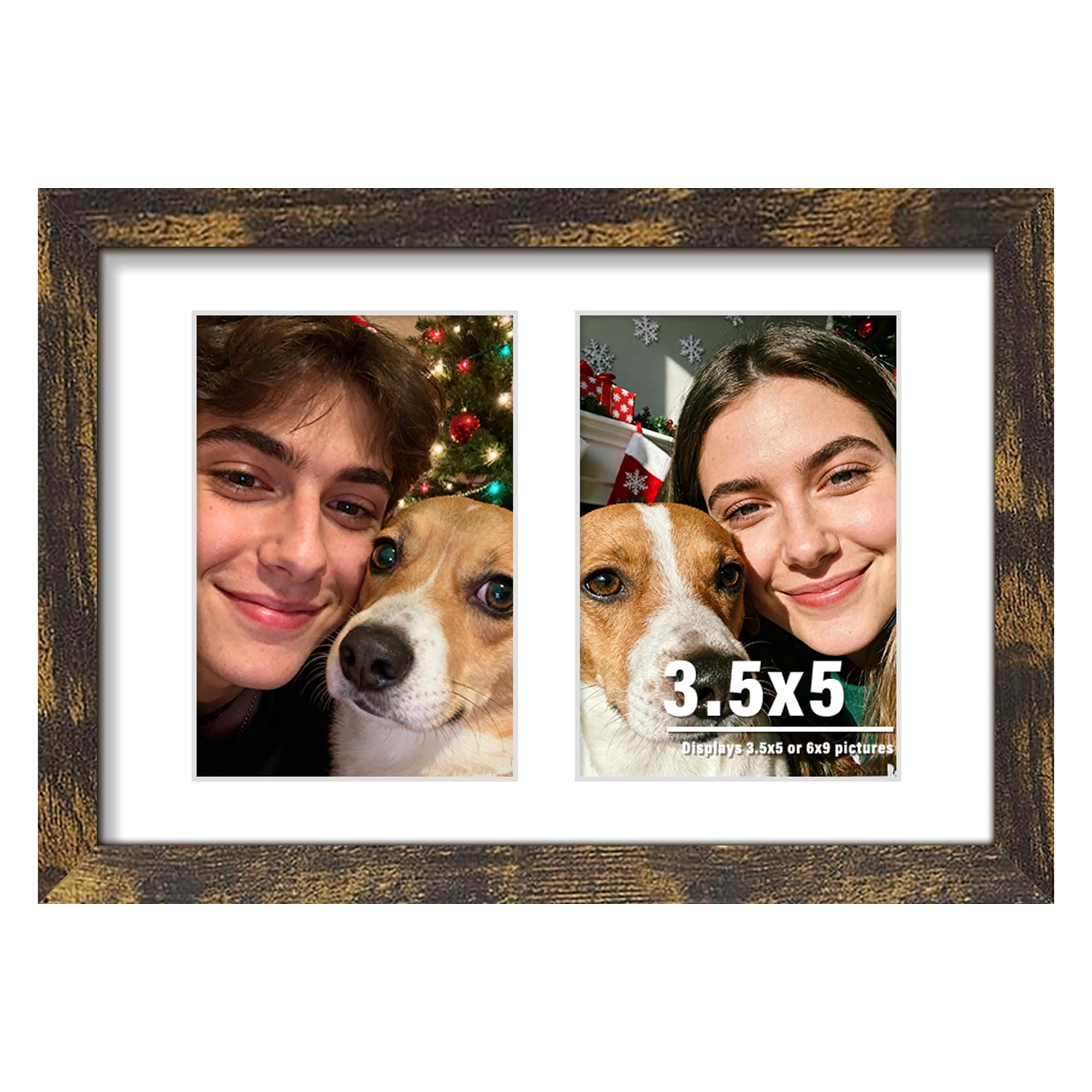 duenpy Collage Picture Frame - 6x9(3.5x5 opening) two 3.5x5-inch