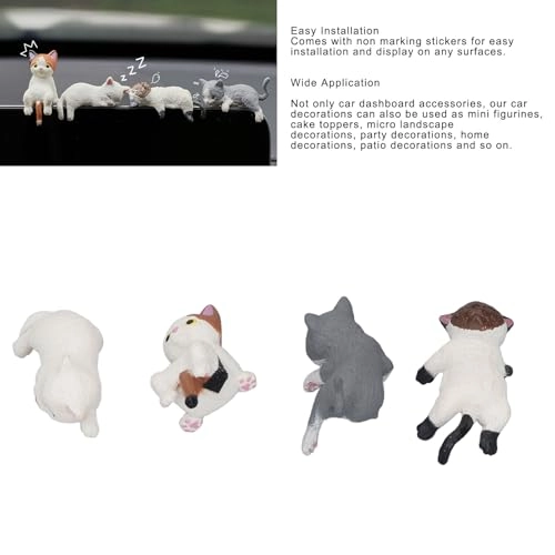 Car Dashboard Decor - 4Pcs Resin Mini