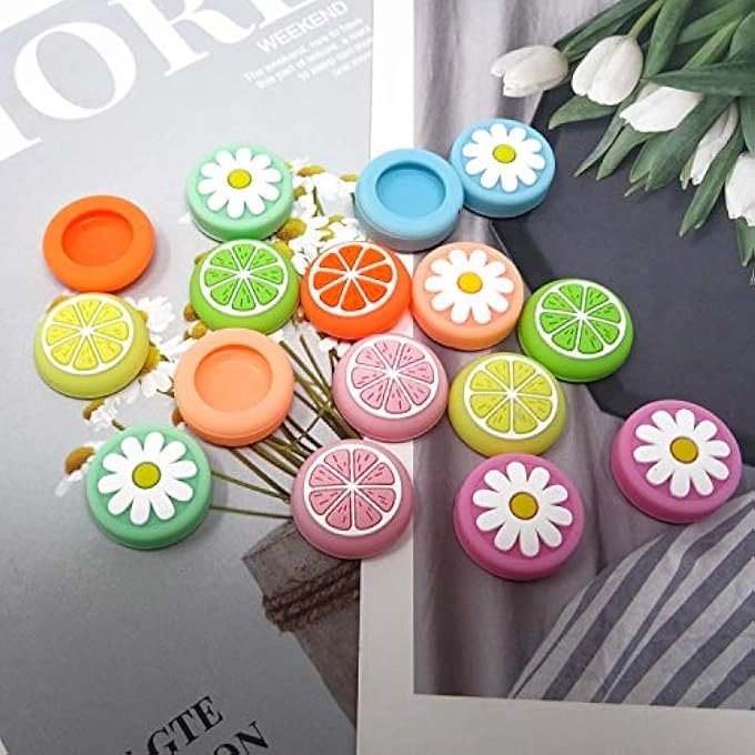 Silicone Thumb Grip Caps - 16PCS Cute Fruit Lemon and Flower Joy-Con