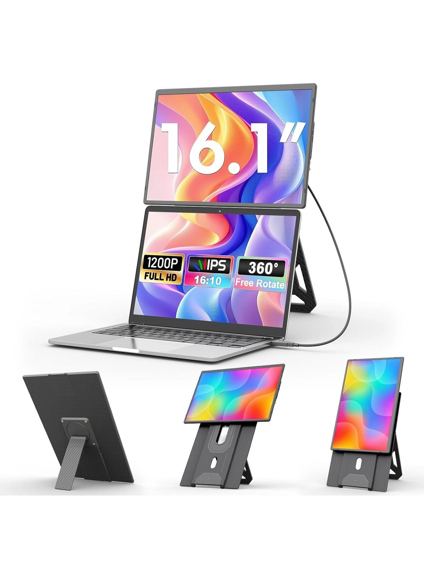 V2COM Portable Laptop Monitor Extender - V2-N2 16.1 Inches 1920 x 1200