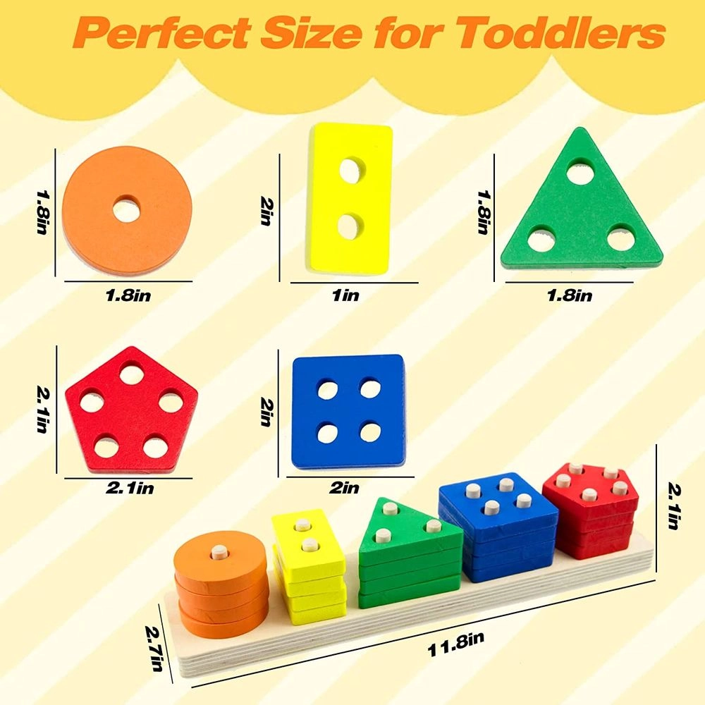 Montessori Shape Sorting Stacking - Suitable for 3 years & above 21 pieces