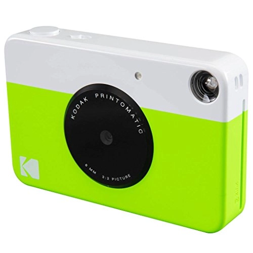 Printomatic - Green 5MP + Zink Paper - 20 Sheets + Deluxe Case + Photo Album + Hanging Frames + Neck Strap - Comfortable