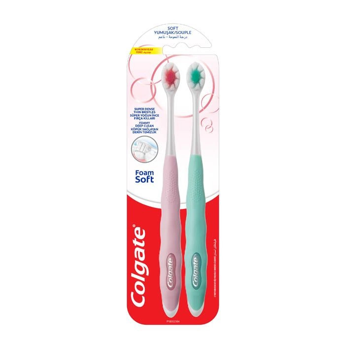 Foamsoft - Super Dense Thin Bristle 2-Piece Pack