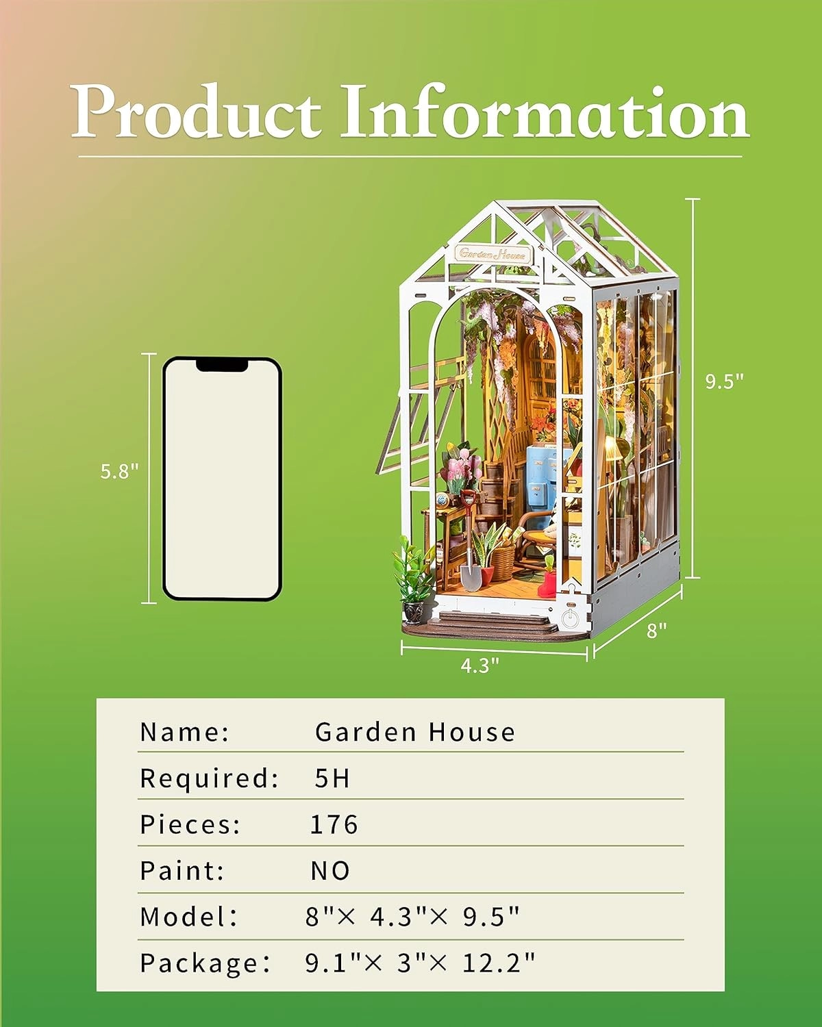 DIY Miniature Dollhouse Kit - Dreamy Garden