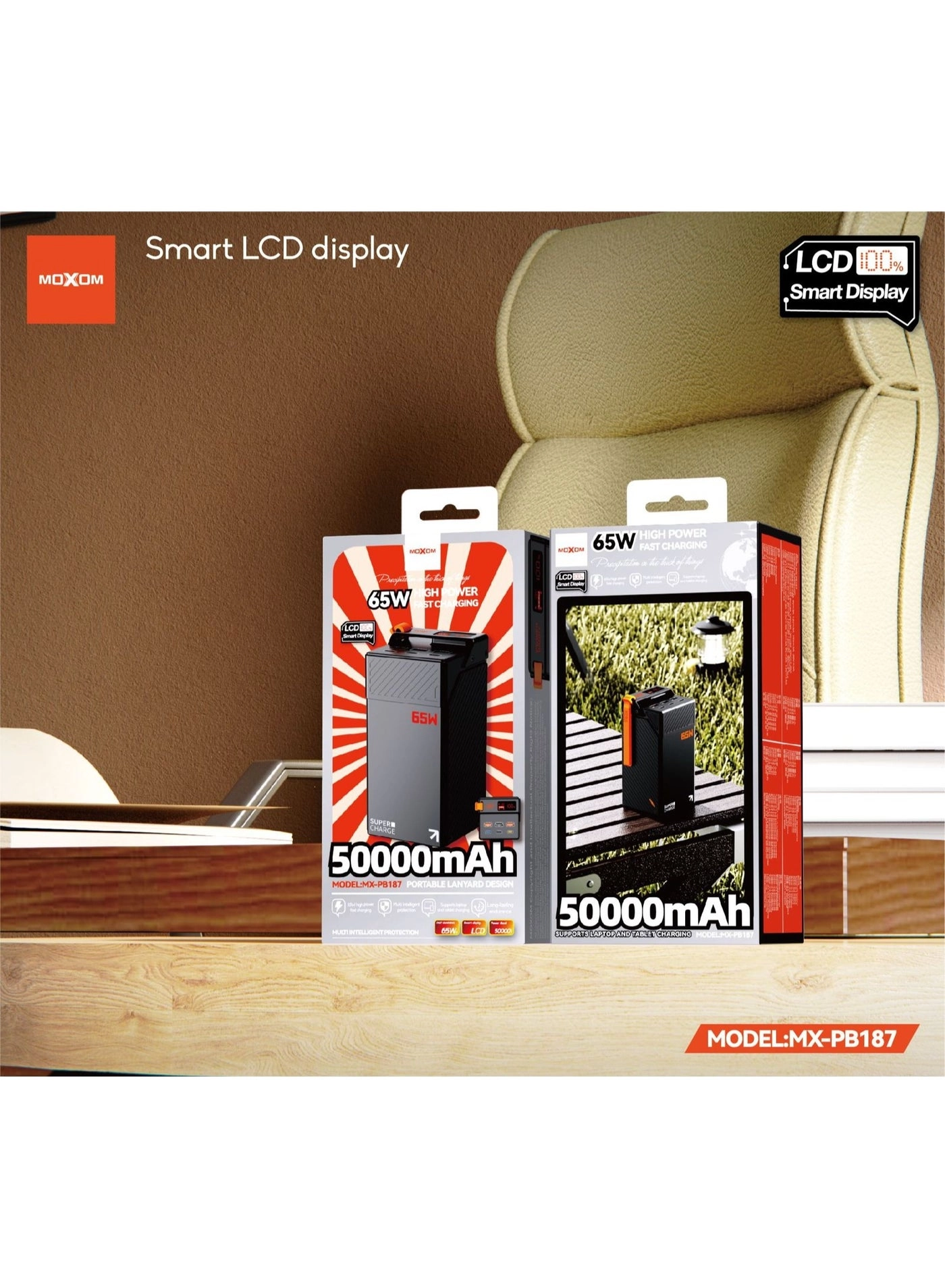 MX-PB187 - 50000mAh 65W Fast charging 3xUSB-A 1xUSB-C