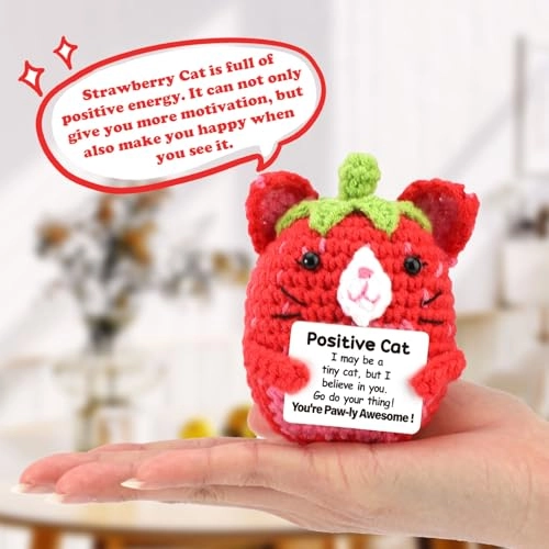 Strawberry Cat 13 cm Crochet