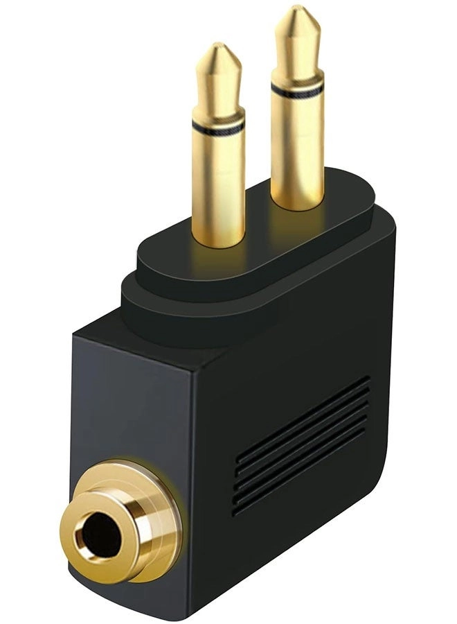 Airplane Headphone Audio Adapter - 4 Pack for Airlines Dual-prong Jack
