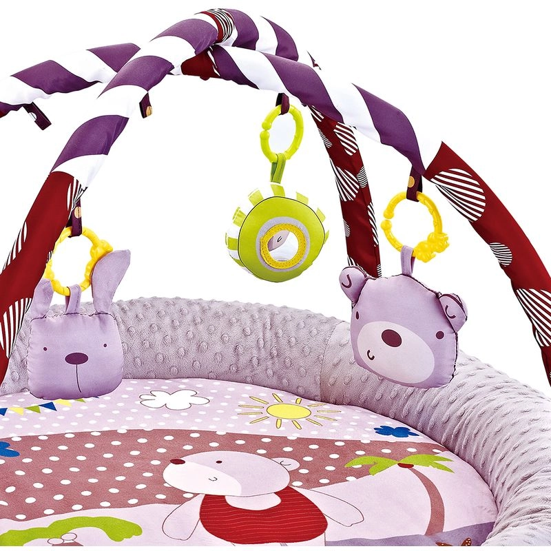 Baby Round Comfy Play Mat & Activity Gym - Suitable for 0 months & above