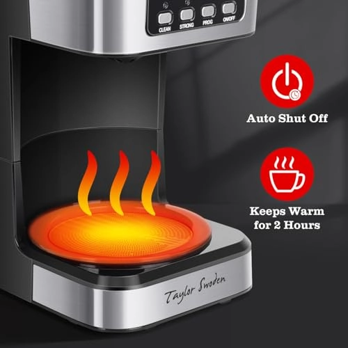 Programmable Coffee Maker - 12 Cups Pause & Serve Brewing Strength Adjustment