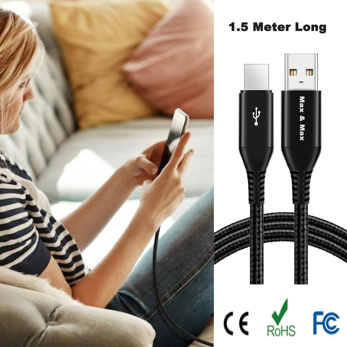 Fast Charging Type-C Cable USB-C 2m
