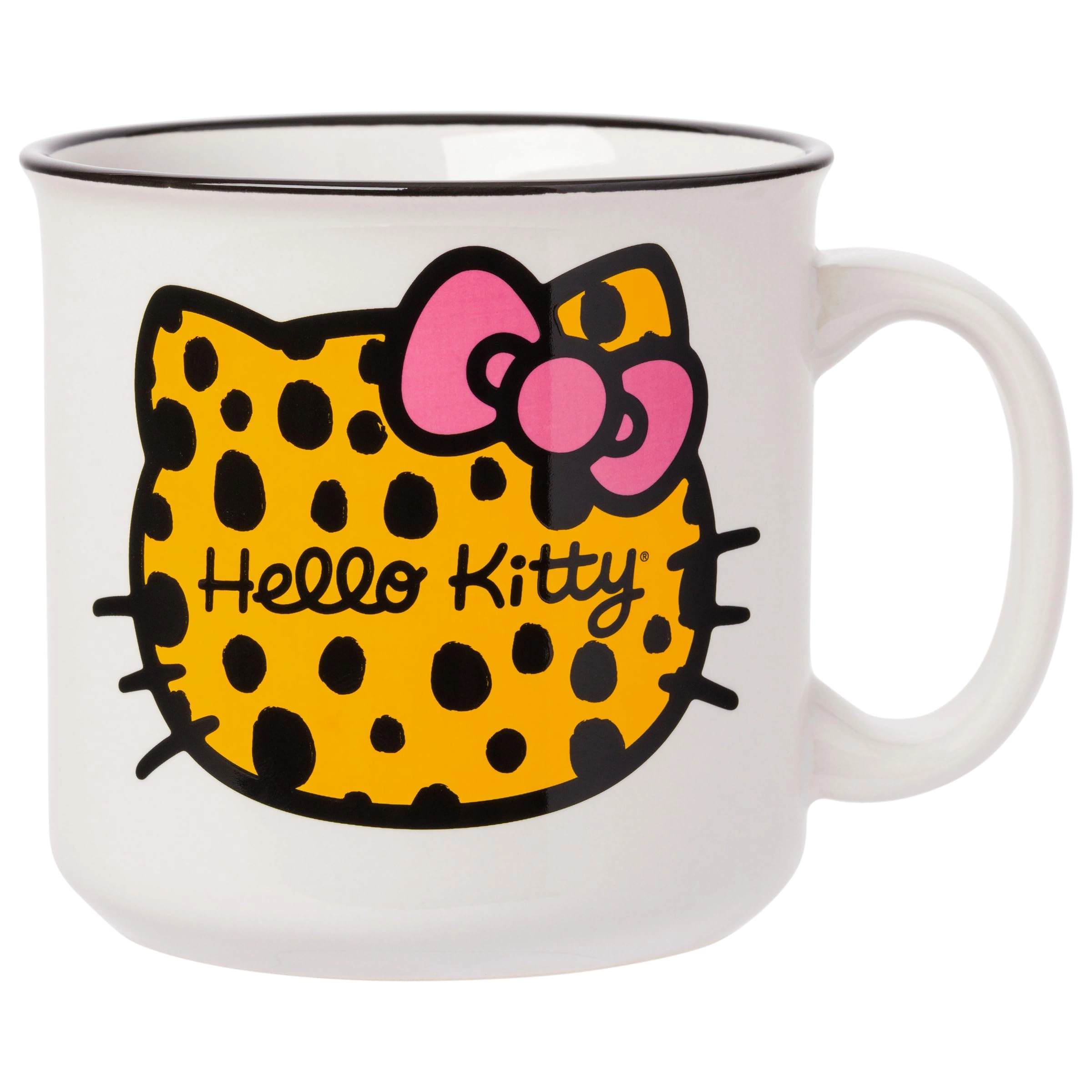 Silver Buffalo Hello Kitty Cheetah Head Ceramic Camper Mug - 1 pcs
