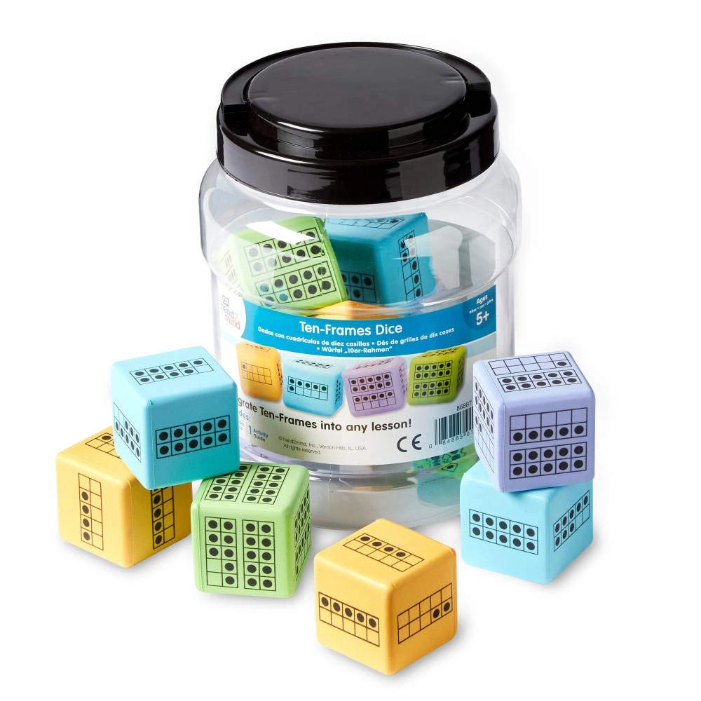 Learning Resources Hand2mind Ten Frame Dice, - Suitable for 5 years and above 12 pieces