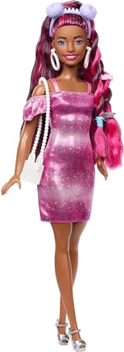 Barbie Fun & Fancy Hair - 8.5 inches extra-long black hair 10 Accessories Ages 3+