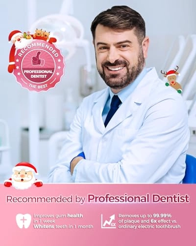 Rotating Electric Toothbrush - 8 Brush Heads 4 Modes 25-Day Battery Life