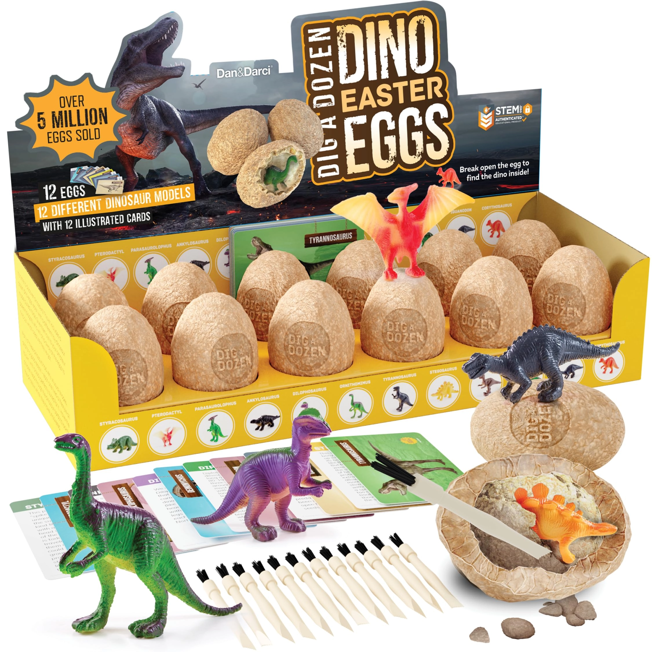 Dan&Darci Dig a Dozen Dino Egg Kit - 3-12 years 12 pieces
