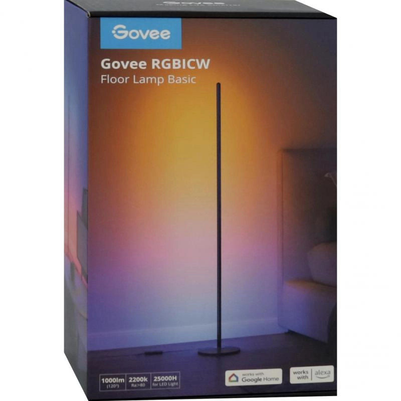 Slim Smart Floor Lamp - 24W Black