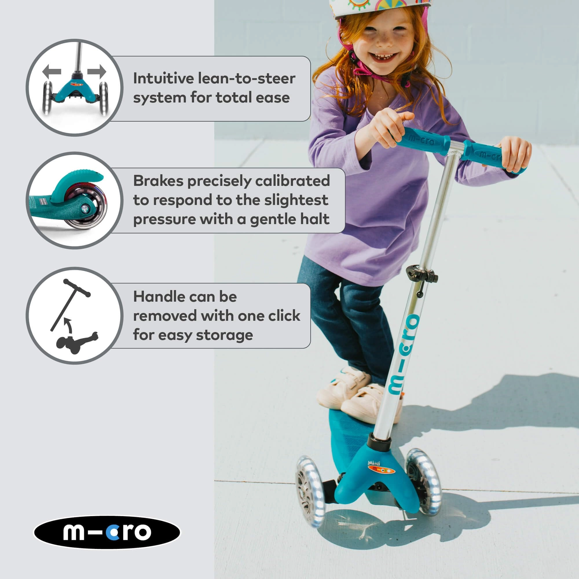 Mini Plus 3-Wheel Kick Scooter – 120/85 mm LED