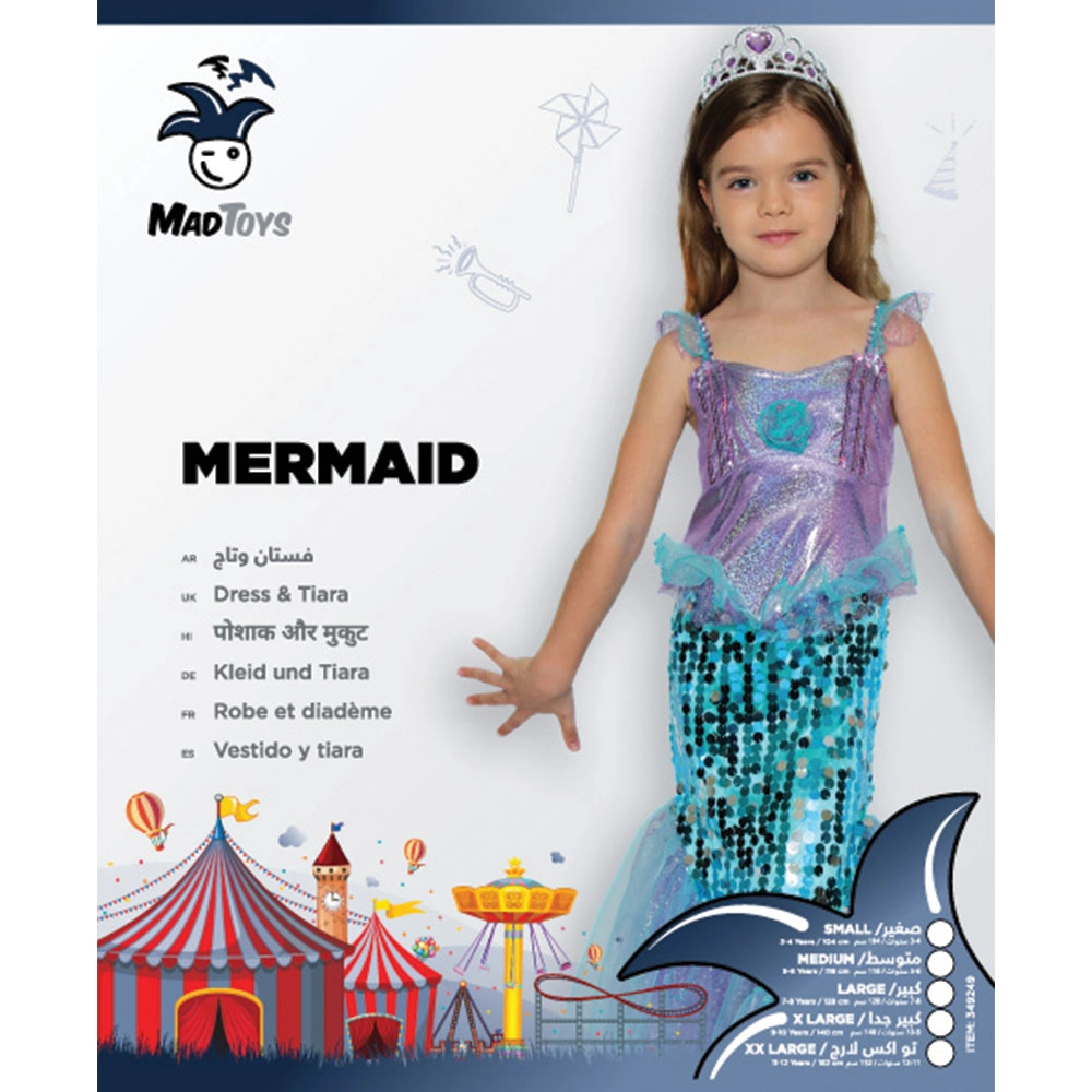 Mermaid Princess Fancy Dress - Suitable for 3 to 6  years 4 Years