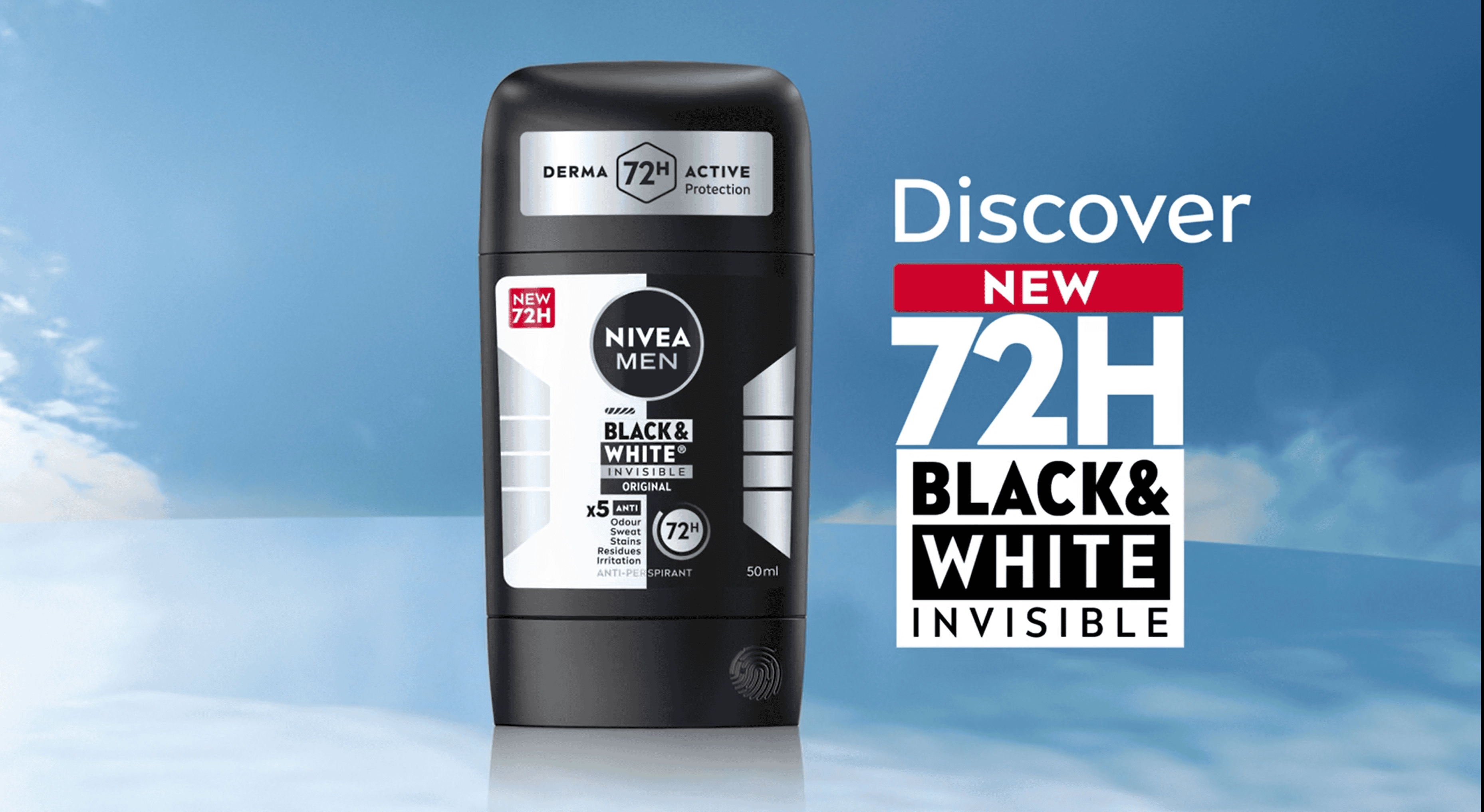 Black & White Invisible Antiperspirant Deodorant Stick - Fresh 50 milliliter
