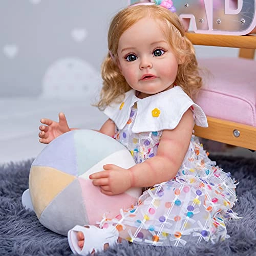 Sue-Sue Reborn Baby Doll - 55 cm Silicone Rooted Brown Hair