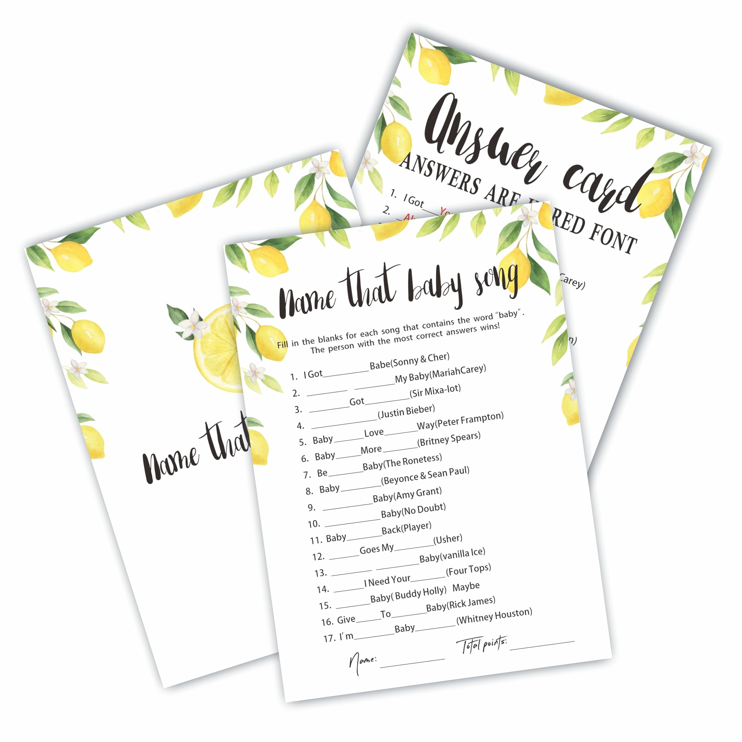 YKYENR Name That Baby Song - 30 pieces