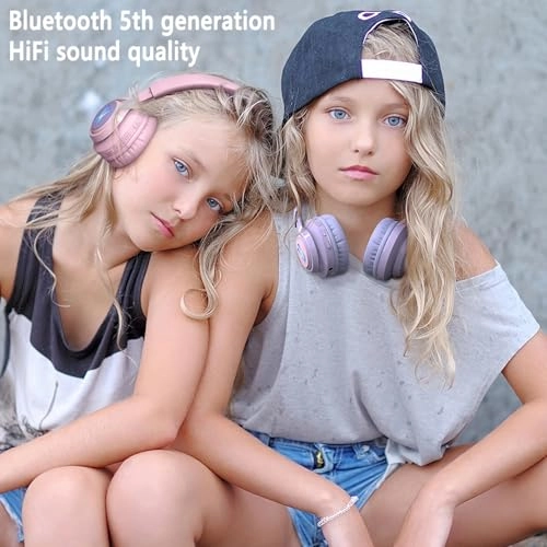 Kids Bluetooth Headphones - 85db Bluetooth 5.0 Pink