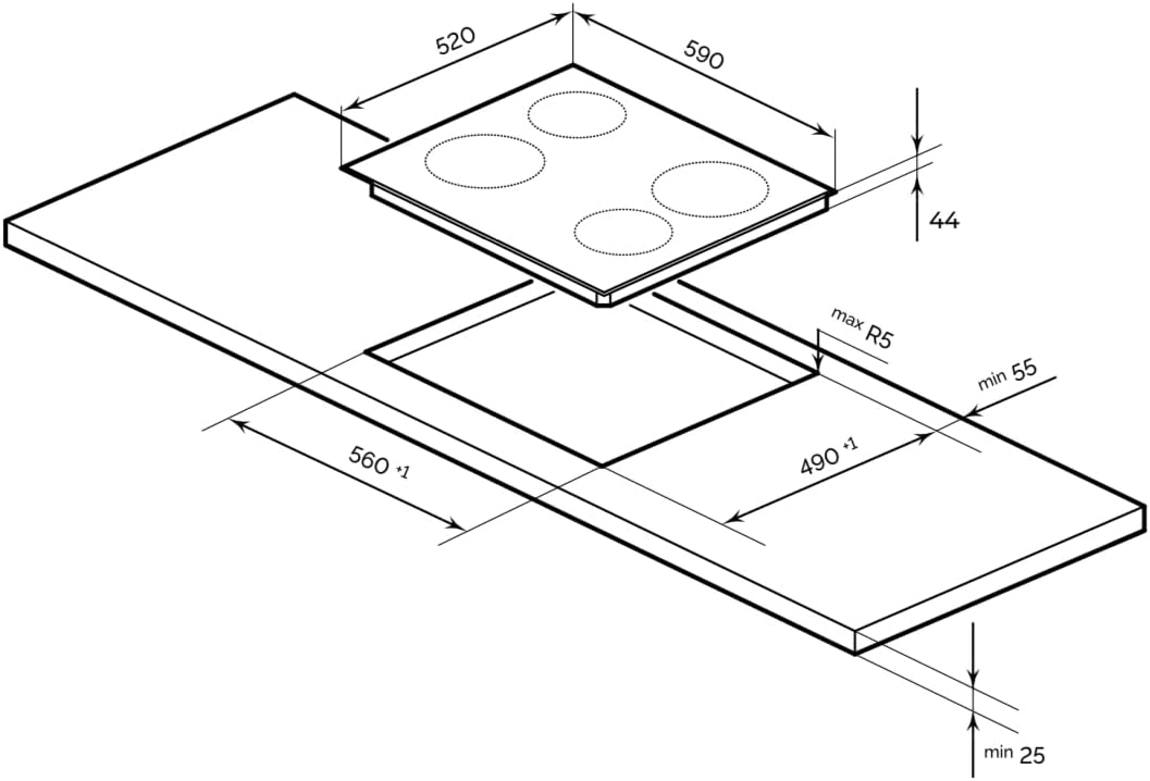 MEH 601 BL Electric hob