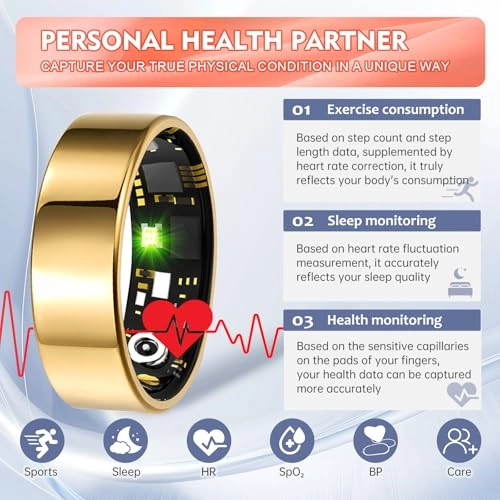 Smart Ring - Heart Rate Blood Oxygen IP68 Waterproof