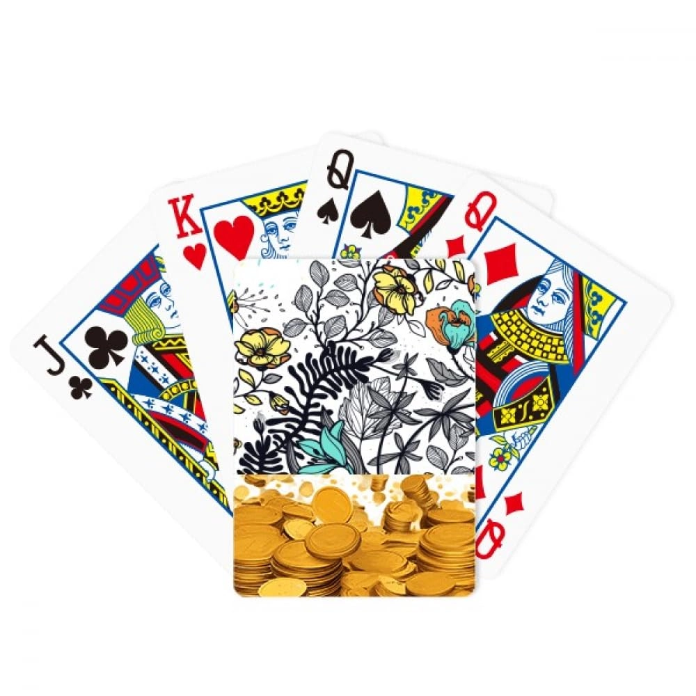 Brush Painting Japan Pattern Gold Playing Card Classic Game - 52 playing cards and 2 Jokers