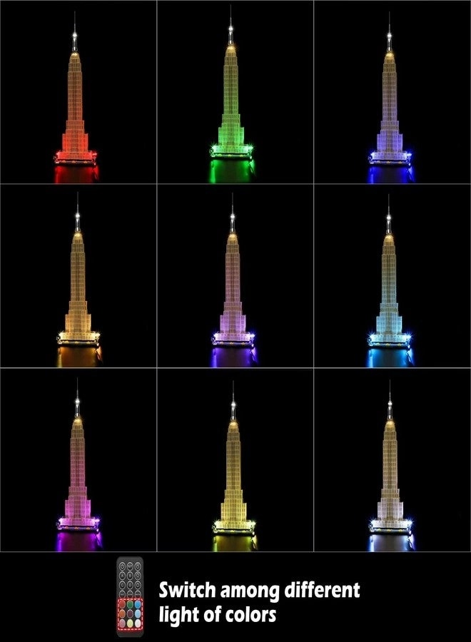 LED Light Kit - Remote Control Compatible with Lego Empire State Building 21046