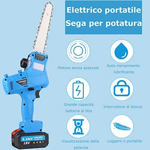 Cordless Chainsaw - 21V 5.2AH Brushless Motor