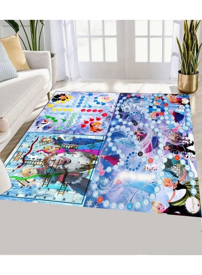 MUREN Jumbo 3 in 1 Ludo Snake & Ladder Play Mat - Reversible Anti-Skid