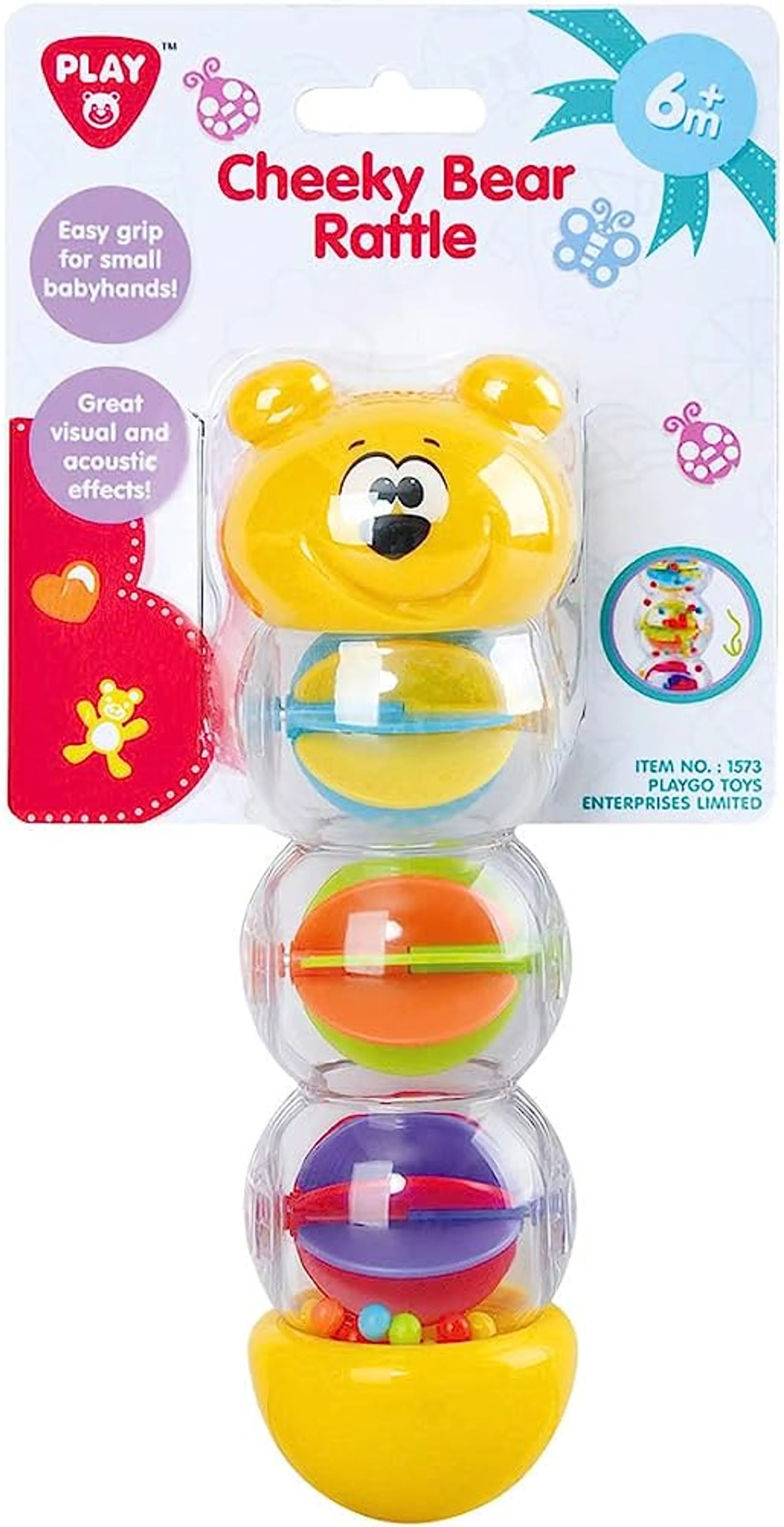 Play&Go Cheeky Bear Rattle - Suitable for 2 Years & Above
