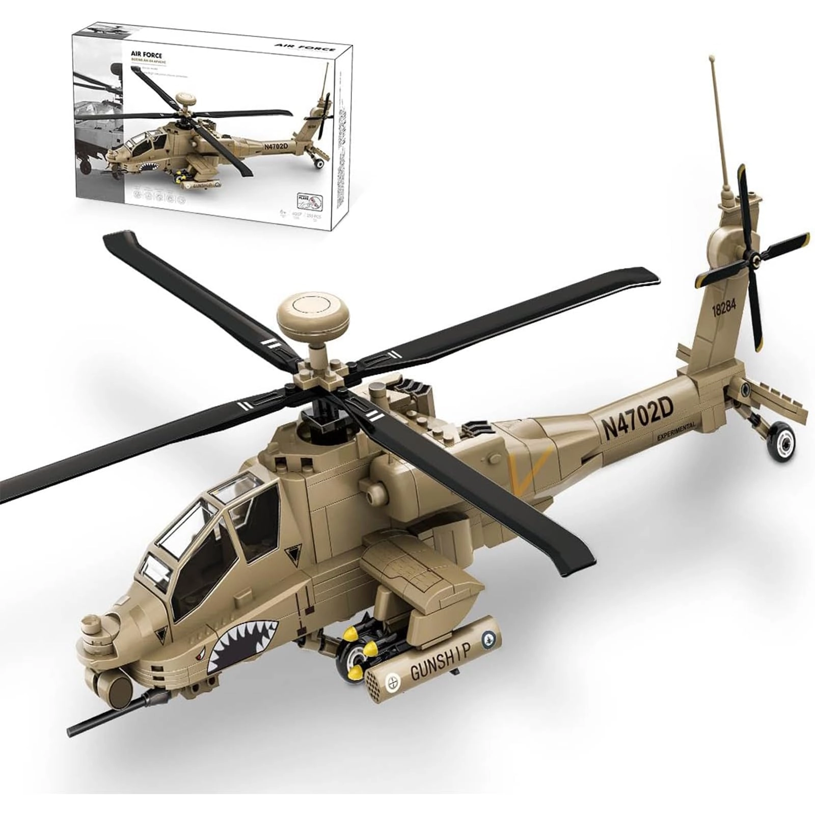 TOY PLAYER AH-64 - 255 pcs Military