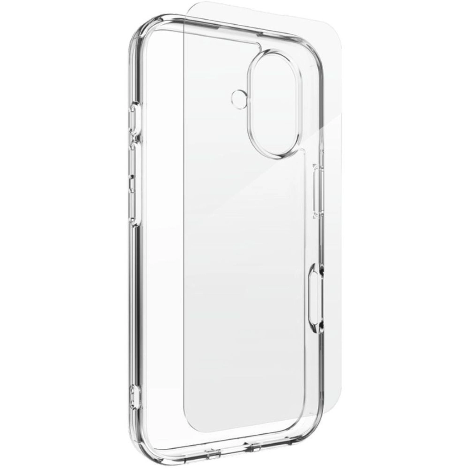 Luxe - Wireless Charging Compatible Case Clear + Glass Elite 360 - Glass Screen Protector for iPhone 16e/14/13