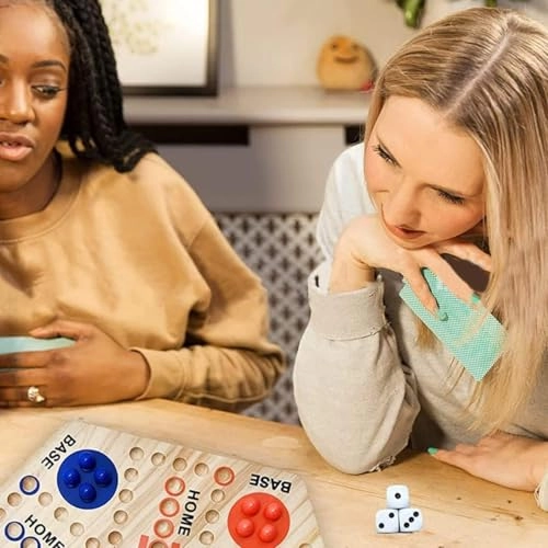 Interactive Marble Game Board - Wooden 30 Marbles