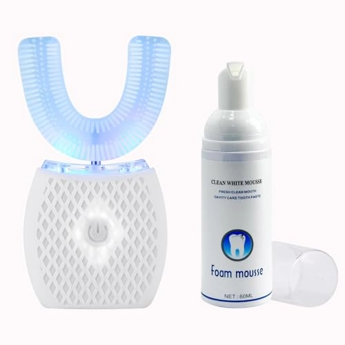 Ultrasonic U-Shaped Toothbrush - 360° Mouth Cleansing Black