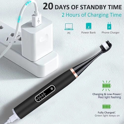 Kids Sonic Tooth Brush - 5 Modes 3 Brush Heads Rechargeable